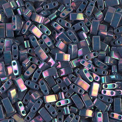 MIYUKI Half Tila Bead - HTL 1898 - Opaque Purple Grey Rainbow - 10 gms