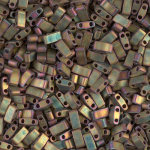 MIYUKI Half Tila Bead - HTL 2035 - Matte Metallic Khaki Iris - 10 gms
