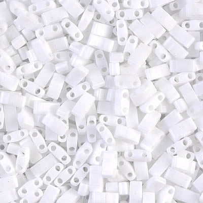 MIYUKI Half Tila Bead - HTL 402 - Opaque White - 10 gms