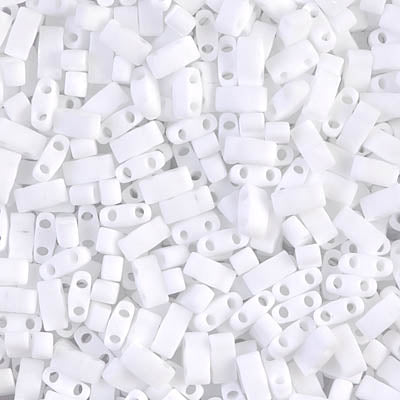 MIYUKI Half Tila Bead - HTL 402F - Matte White - 10 gms
