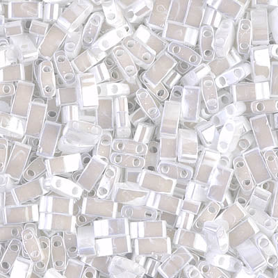 MIYUKI Half Tila Bead - HTL 420 - White Pearl - 10 gms