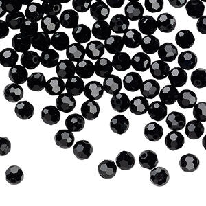 PRECIOSA 4mm Rounds - Jet - 72 pcs ( 1/2 gross)