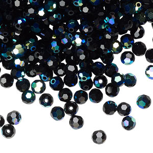 PRECIOSA 4mm Rounds - Jet AB - 72 pcs ( 1/2 gross)