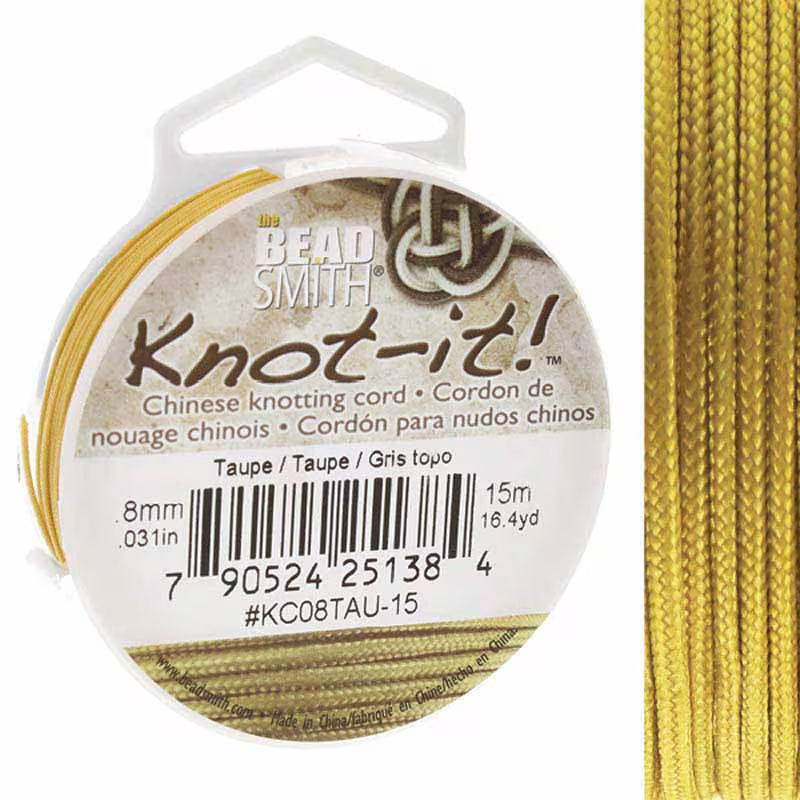 Knot-it - Beading Cord - 0.8mm - 15 Metre Roll - Taupe