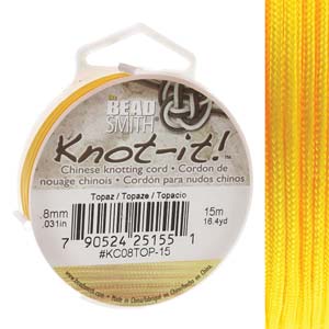 Knot-it - Beading Cord - 0.8mm - 15 Metre Roll - Topaz