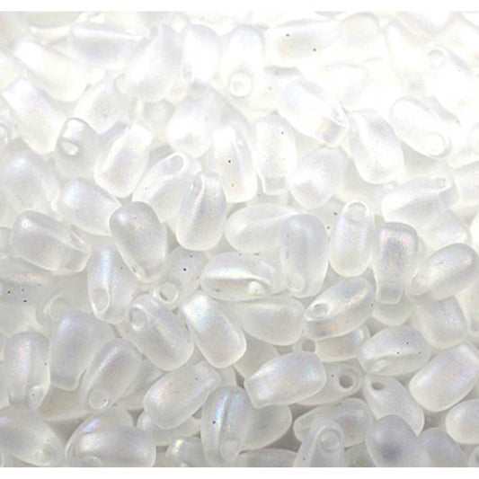 Miyuki Long Drops - 3 x 5.5mm - Matte Transparent Crystal AB