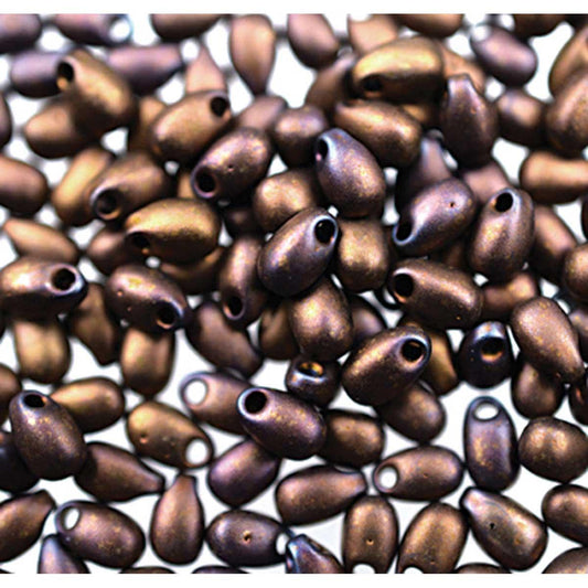 Miyuki Long Drops - 3 x 5.5mm - Matte Metallic Dark Raspberry