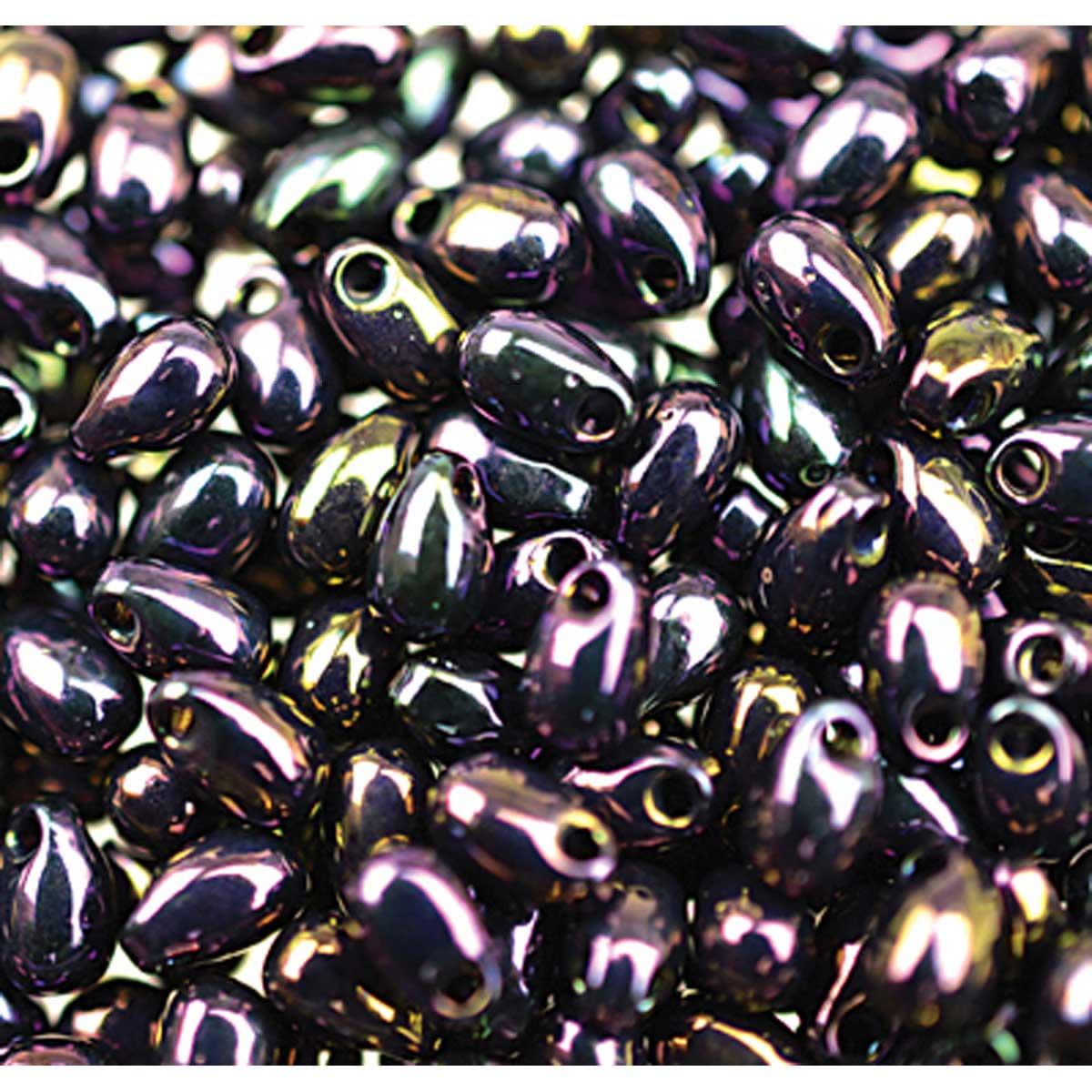 Miyuki Long Drops - 3 x 5.5mm - Metallic Purple Iris - 10 grams