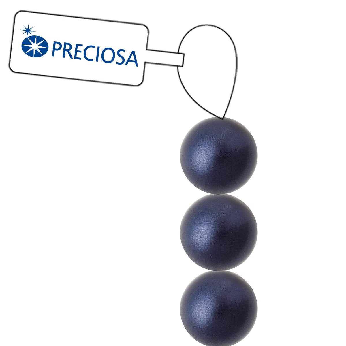 PRECIOSA 4mm Pearls - Dark Blue - 1 Strand - 31 pcs