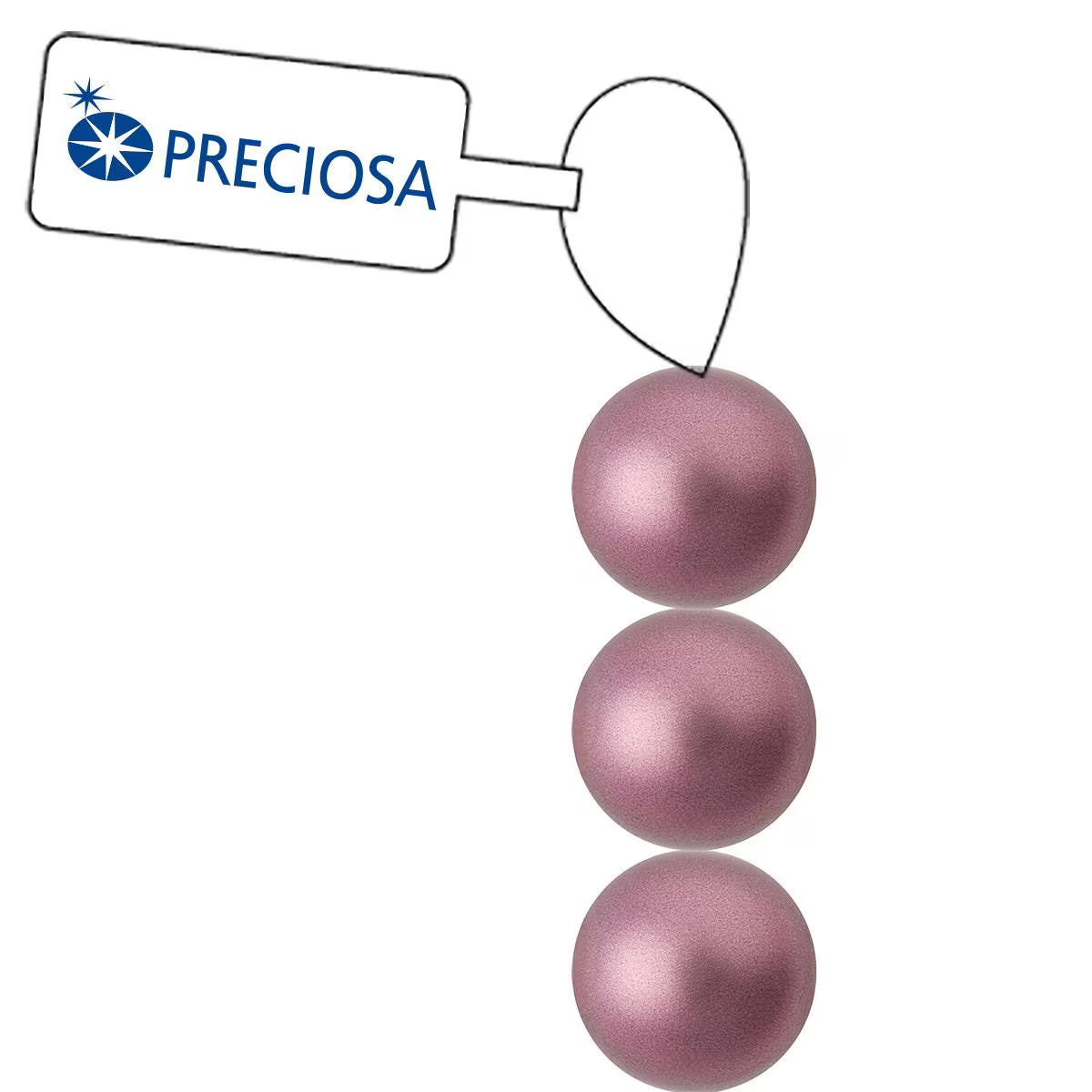 PRECIOSA 4mm Pearls - Light Burgundy - 1 Strand - 31 pcs