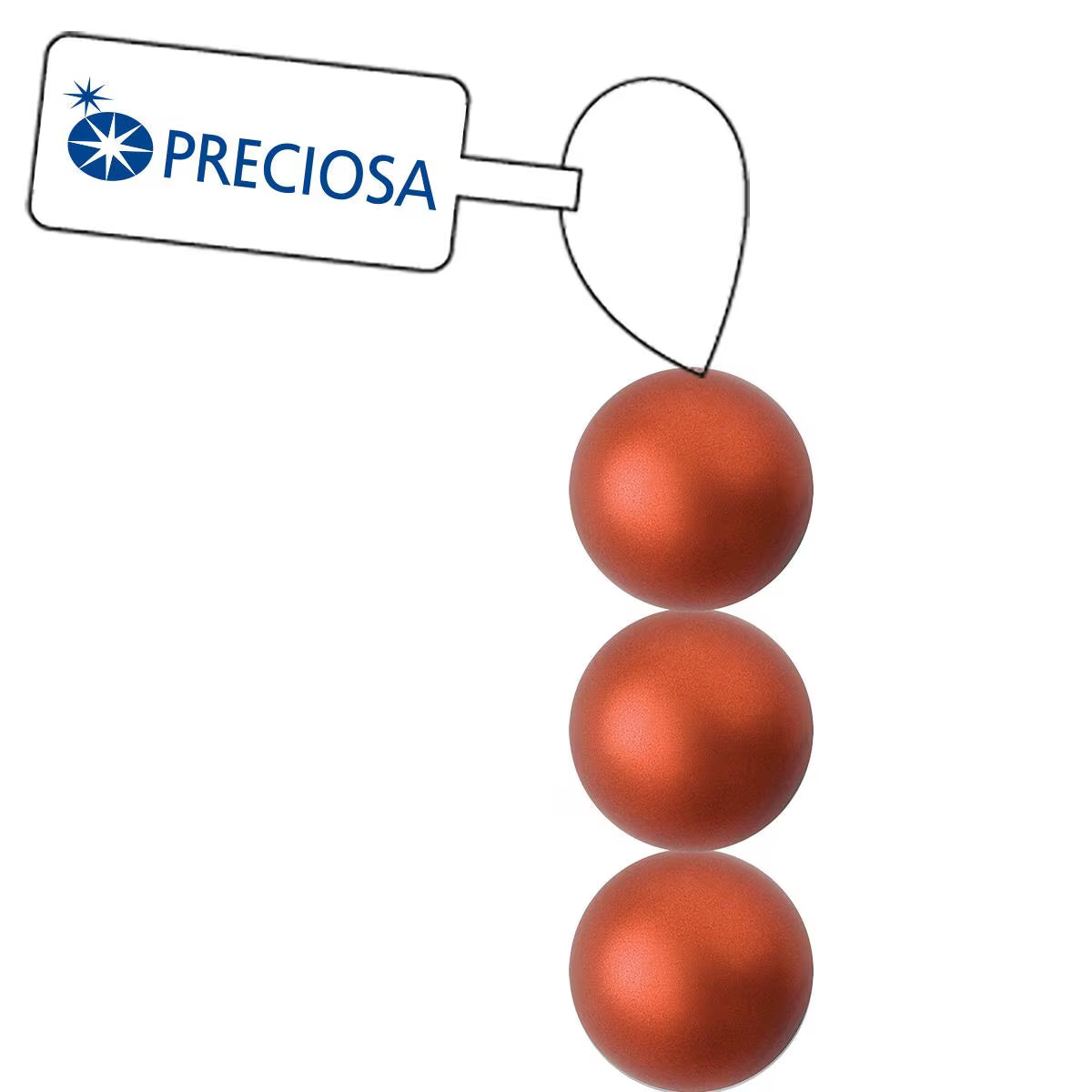 PRECIOSA 4mm Pearls - Dark Copper - 1 Strand - 31 pcs