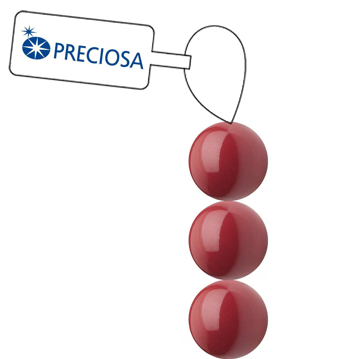 PRECIOSA 4mm Pearls - Cranberry - 1 Strand - 31 pcs