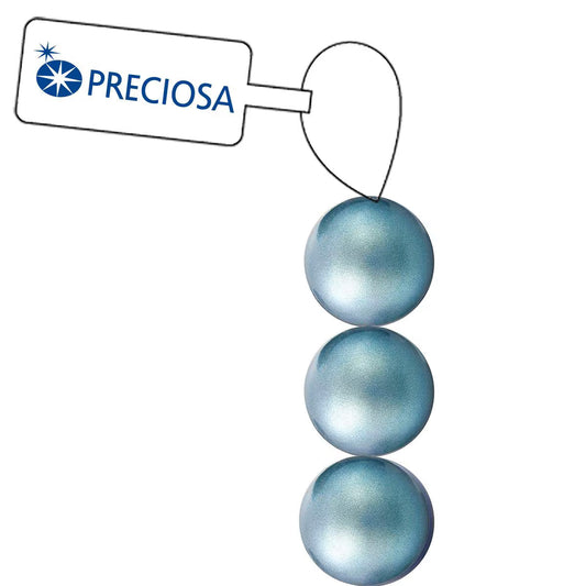 PRECIOSA 4mm Pearls - Pearlescent Blue - 1 Strand - 31 pcs