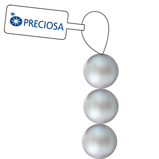 PRECIOSA 4mm Pearls - Pearlescent Grey - 1 Strand - 31 pcs