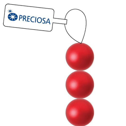 PRECIOSA 4mm Pearls - Red - 1 Strand - 31 pcs