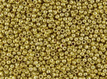 TOHO #15 Seeds - PF557 - Perma Finish Galvanized Medium Topaz - 5 gms