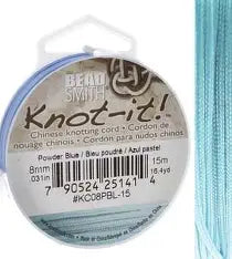Knot-it - Beading Cord - 0.8mm - 15 Metre Roll - Powder Blue