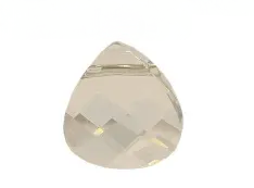 Swarovski 6012 - 15x14mm - Flat Briolette Pendant - Silver Shade - Pack 2