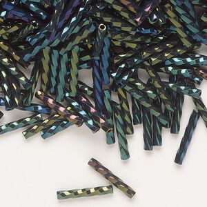 Matsuno 12mm Twisted Bugles - Opaque Iris Green - 10 grams