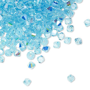 PRECIOSA 4mm Bicones - Aqua Bohemica AB - 144 pcs ( 1 gross)