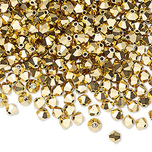 PRECIOSA 4mm Bicones - Aurum Full Coating - 144 pcs ( 1 gross)
