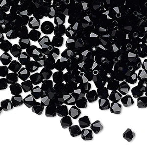 PRECIOSA 3mm Bicones - Jet - 144 pcs ( 1 gross)