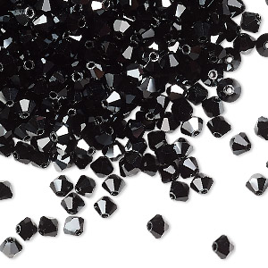 PRECIOSA 4mm Bicones - Jet Hematite Full Coating - 144 pcs ( 1 gross)