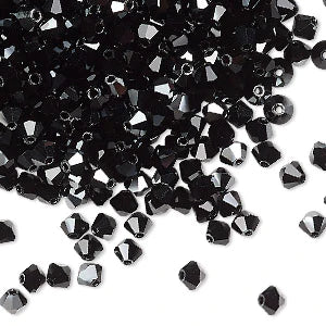 PRECIOSA 3mm Bicones - Jet Hematite Full Coat - 144 pcs ( 1 gross)