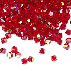 PRECIOSA 4mm Bicones - Light Siam AB - 144 pcs ( 1 gross)