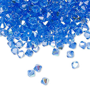 PRECIOSA 4mm Bicones - Sapphire AB - 144 pcs ( 1 gross)