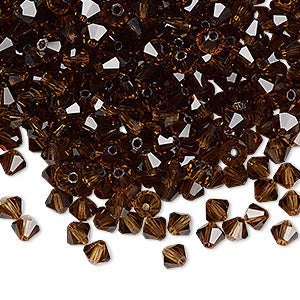 PRECIOSA 4mm Bicones - Smoky Topaz - 144 pcs ( 1 gross)