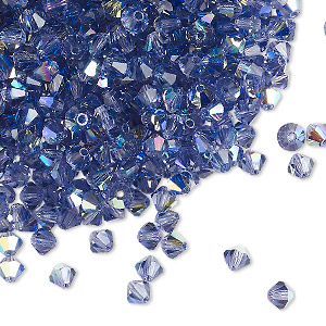 PRECIOSA 4mm Bicones - Tanzanite AB - 144 pcs ( 1 gross)