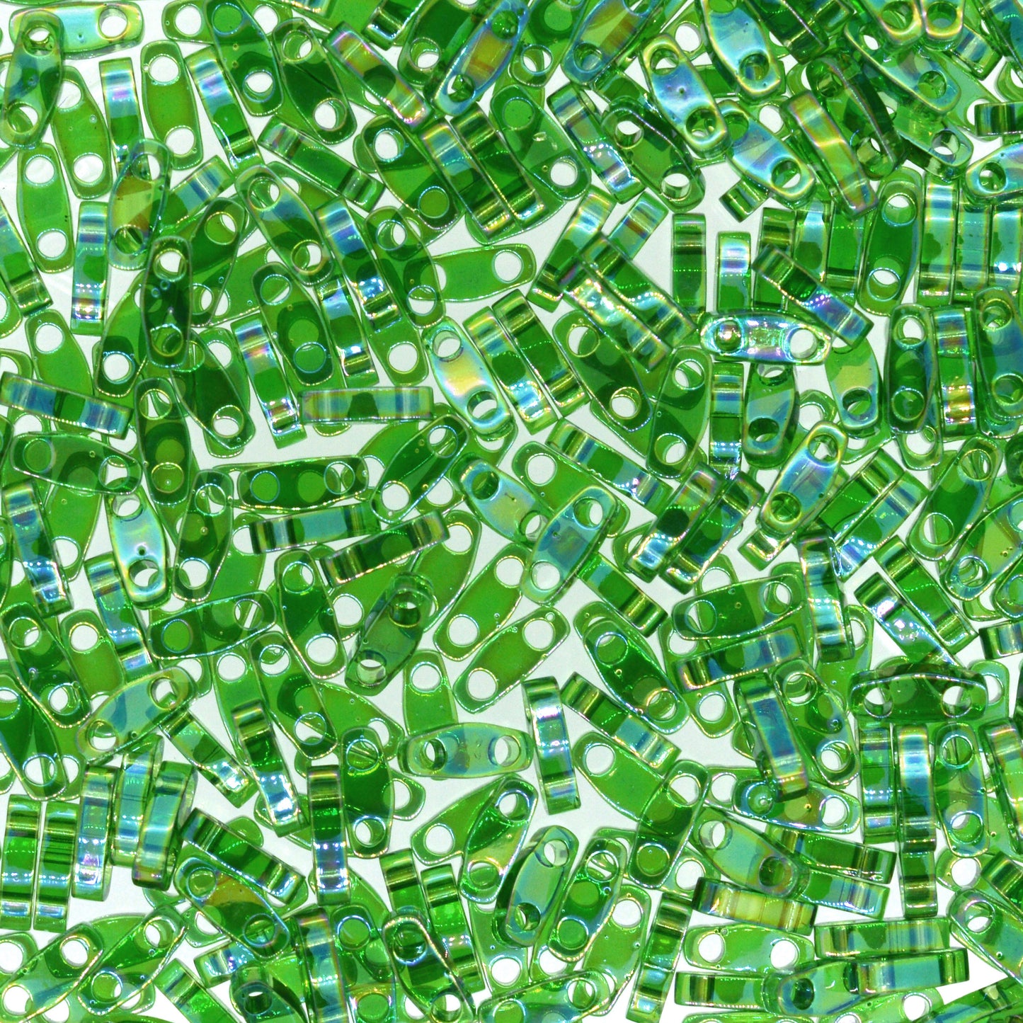 MIYUKI Quarter Tila Bead - QTL 179 - Transparent Green AB - 10 gms