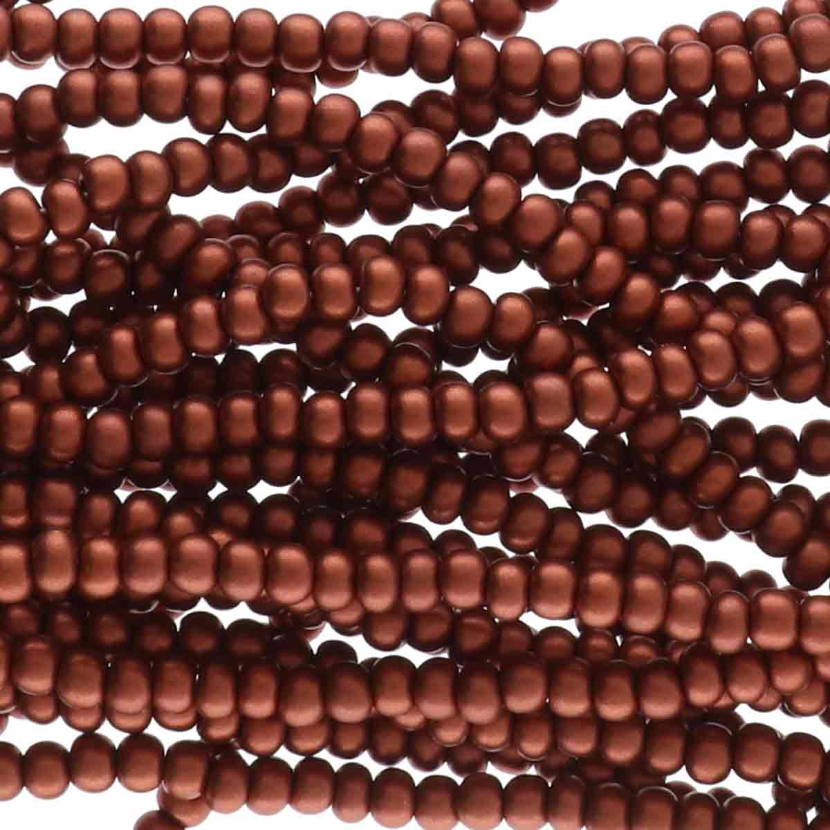 Preciosa #11 Seed Bead Hanks - Bronze Fire Red - 18 grams
