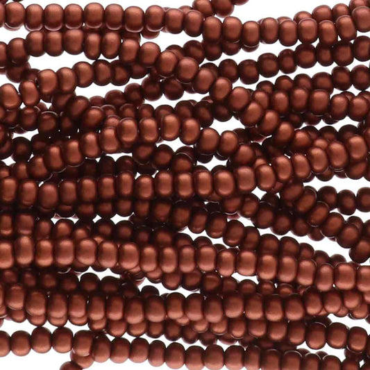 Preciosa #11 Seed Bead Hanks - Bronze Fire Red - 18 grams