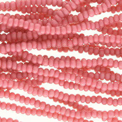 Preciosa #11 Seed Bead Hanks - Pink Coral Opaque Solgel - 18 grams