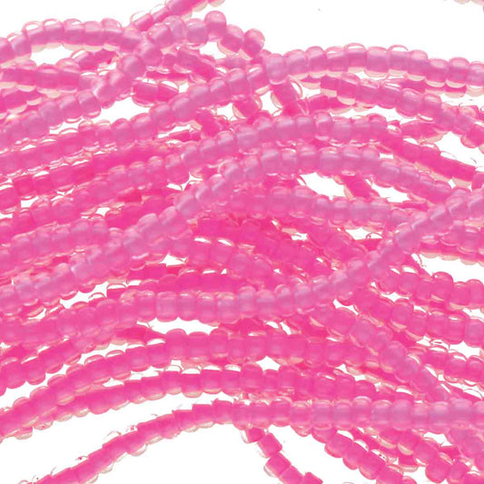 Preciosa #11 Seed Bead Hanks - Fuschia Dyed Silver Lined - 18 grams