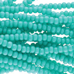 Preciosa #11 Seed Bead Hanks - Opaque Green Dyed Terra Intensive - 18 grams