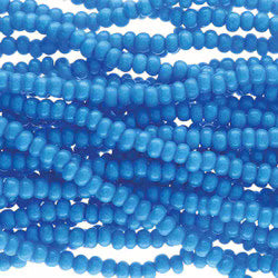 Preciosa #11 Seed Bead Hanks - Opaque Blue Dyed Terra Intensive - 18 grams