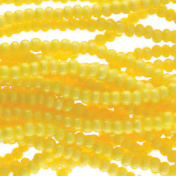 Preciosa #11 Seed Bead Hanks - Opaque Yellow Dyed Terra Intensive - 18 grams