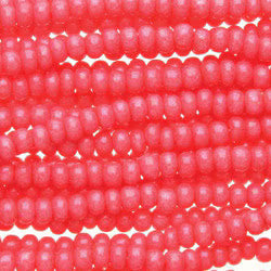Preciosa #11 Seed Bead Hanks - Opaque Pink Dyed Terra Intensive - 18 grams