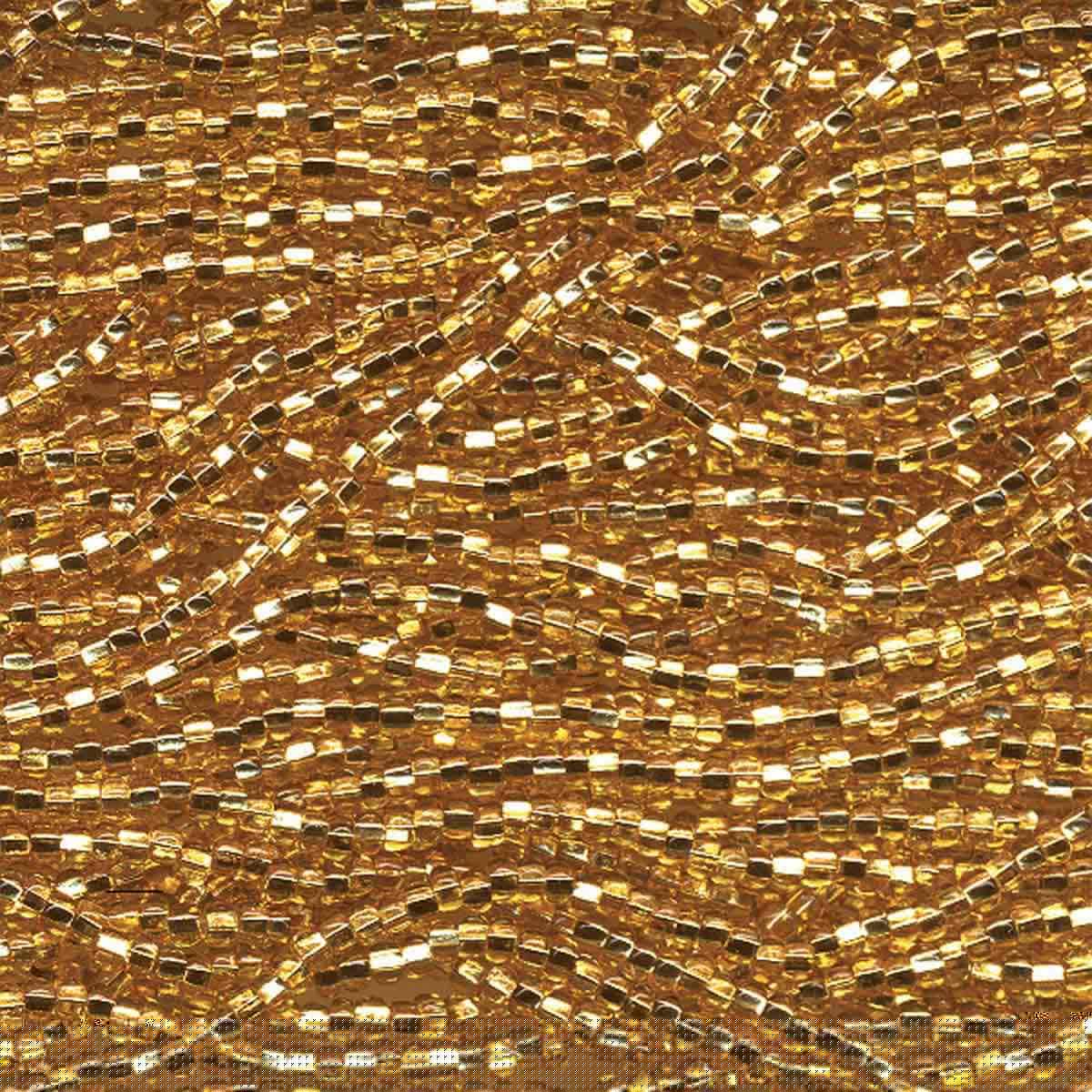 Preciosa #11 Seed Bead Hanks - Gold Silver Lined - 18 grams
