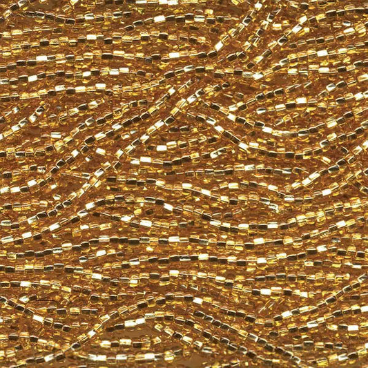 Preciosa #11 Seed Bead Hanks - Gold Silver Lined - 18 grams