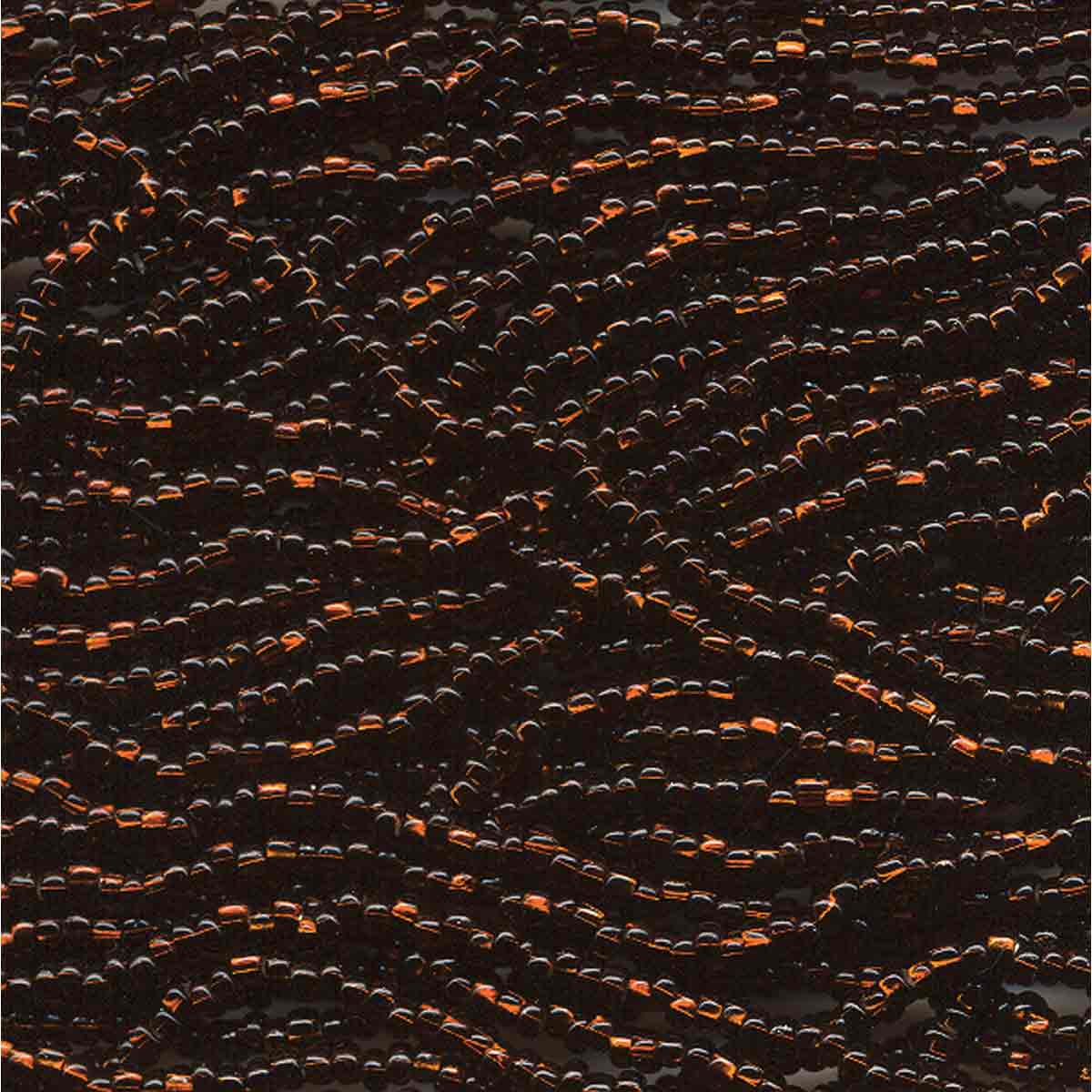 Preciosa #11 Seed Bead Hanks - Dark Topaz Silver Lined - 18 grams