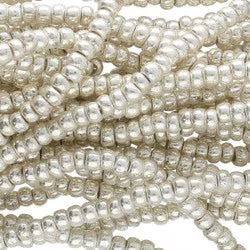 Preciosa #11 Seed Bead Hanks - Terra Intensive Metallic Silver - 18 grams