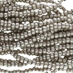 Preciosa #11 Seed Bead Hanks - Terra Intensive Metallic Dark Silver - 18 grams