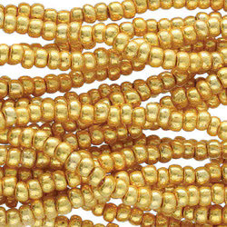 Preciosa #11 Seed Bead Hanks - Terra Intensive Metallic Gold - 18 grams