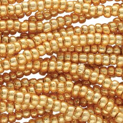 Preciosa #11 Seed Bead Hanks - Metallic Dark Gold - 18 grams