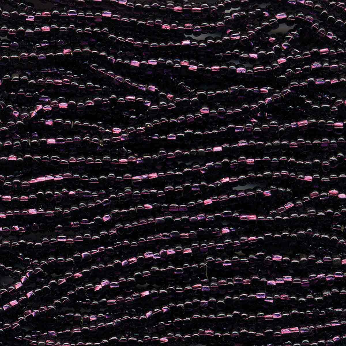 Preciosa #11 Seed Bead Hanks - Dark Amethyst Silver Lined - 18 grams approx