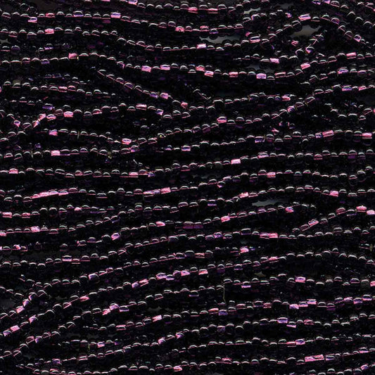 Preciosa #11 Seed Bead Hanks - Dark Amethyst Silver Lined - 18 grams approx